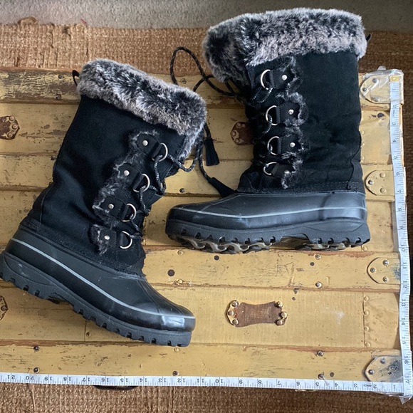 KHOMBU THERMOLITE WARM FAUX FUR LINED TALL LACE UP BOOTS WATERPROOF SNOW BOOTS 8 - Picture 7 of 16